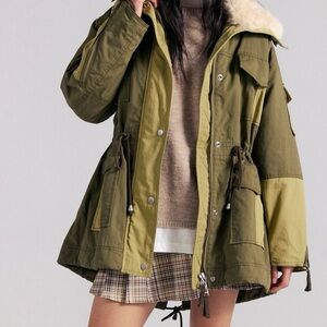 Free People Olive and khaki parka